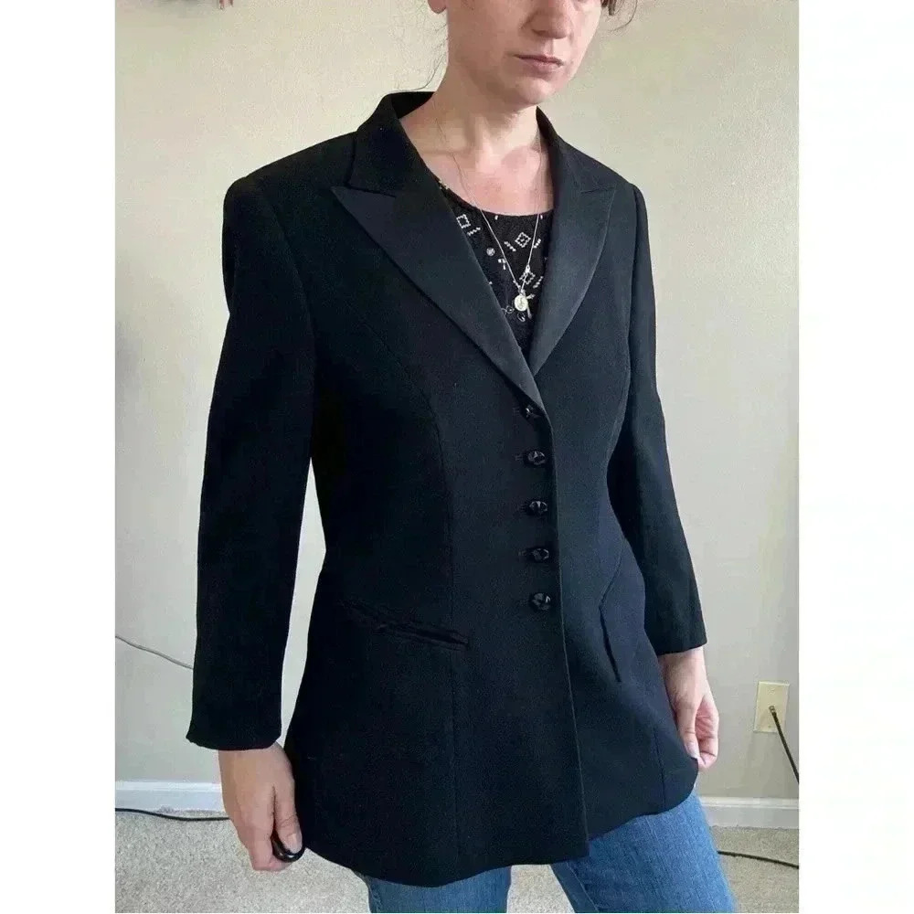 Escada Black Laced Up Blazer